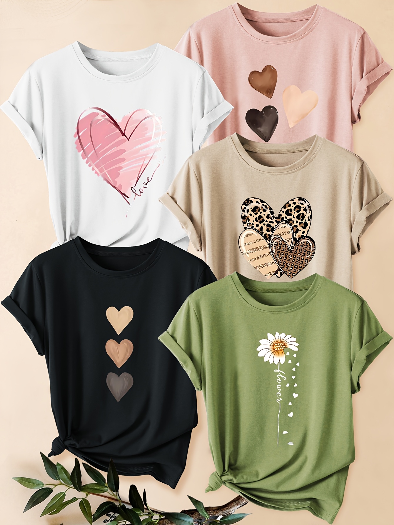 T-Shirt Donna In Cotone, Maniche Corte, Basic, Colore Unico