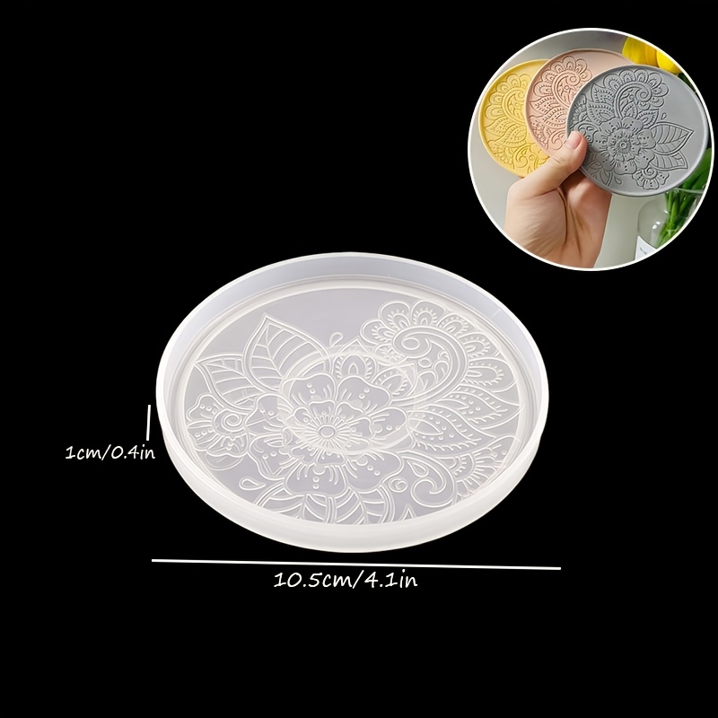 TEMU Lot de 1 moule en silicone DNEJIU pour coulée de résine/époxy et artisanat en béton - Moules à dessous de verre résistants à la chaleur avec de