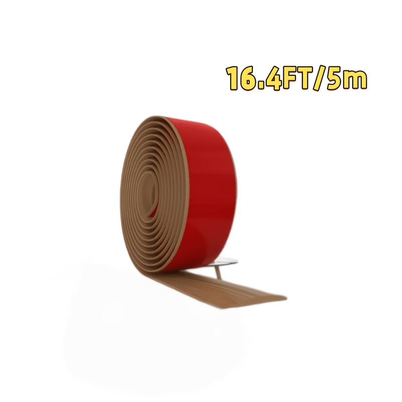 16.4ft Self-adhesive Yellow Wood Grain Pvc Floor Transition Strip - , Durable Wood And Tile Floor Coverage, For Consistent Height