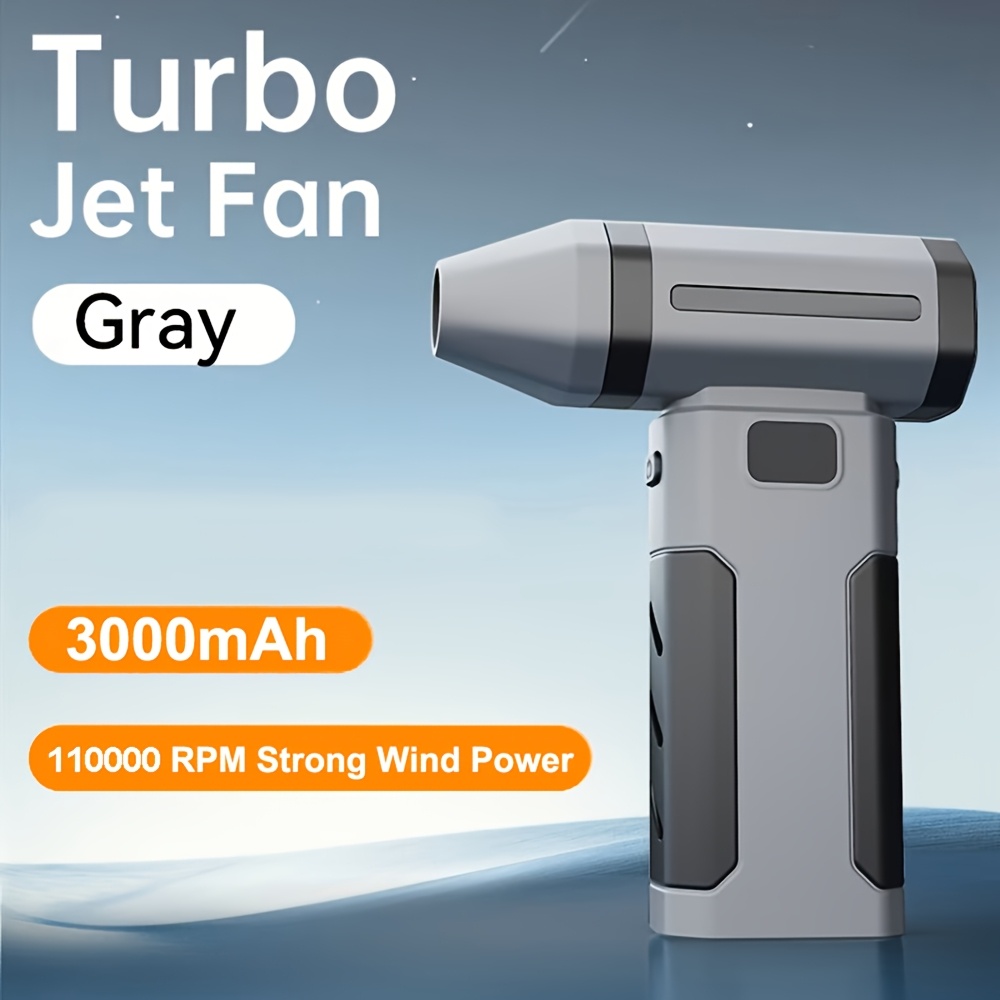 TEMU 3000mah Compressed Air Duster 110, 000rpm Ultra-powerful Cordless Electric Air Fan W/brushless Motor, 6 Speed Adjustable & Rechargeable Battery