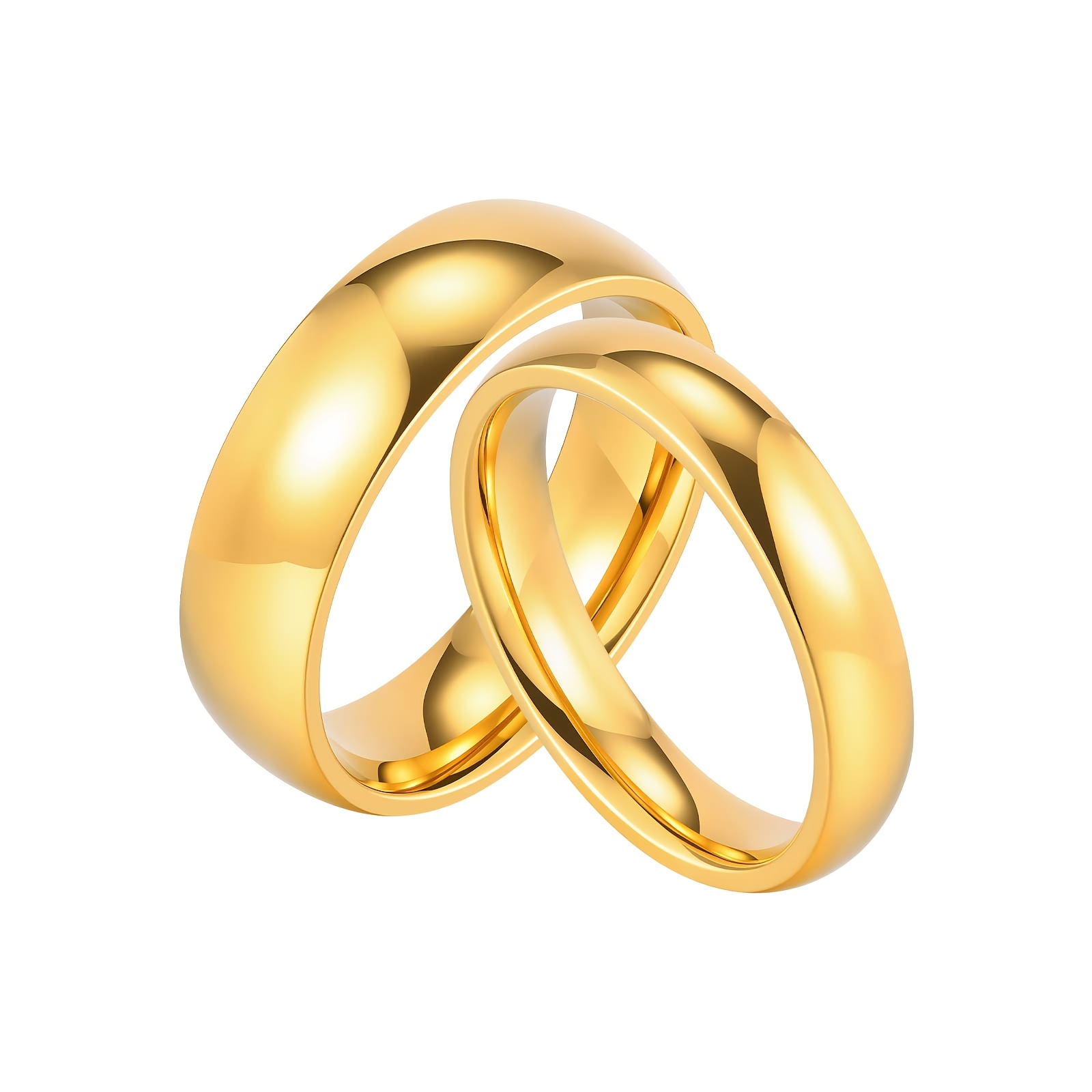 Personalized 18K Gold Plated Stainless Steel Ring, Customizable