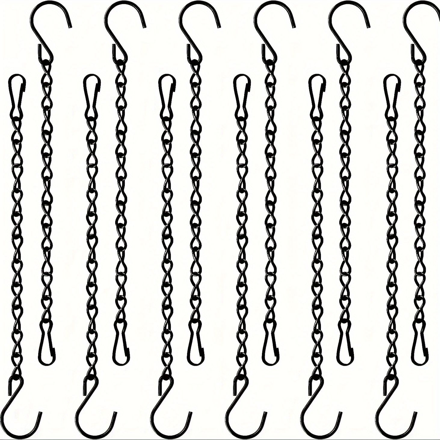 E-shop Set von 12 schwarzen 9,5-Zoll-Hängeschlingen, geeignet für Vogelfütterer, Beete, Laternen, Windspiele und andere Anwendungen - Robuste