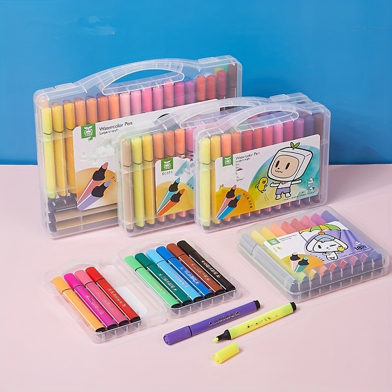 

Washable Watercolor Pens Set - Large Capacity, Grip, 12/24/36 Vibrant Colors For Art And Doodling