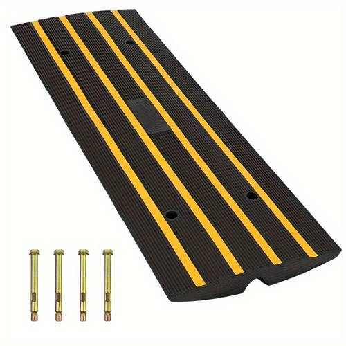 heavy duty rubber 2 5 height 16 width 48 length driveway ramp for trucks buses cars wheelchairs bikes