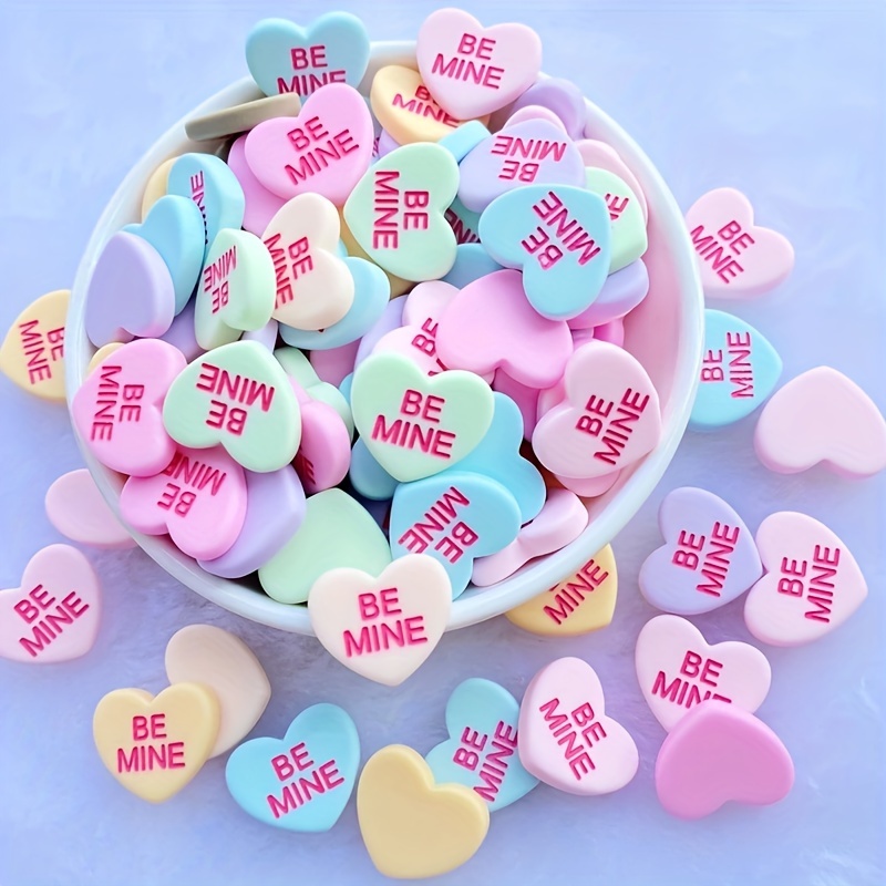 

12pcs Colorful Resin Heart Decor Set - Mini Flat Back Love Figurines For Diy Valentine's Day, Wedding, Scrapbooking & Crafts