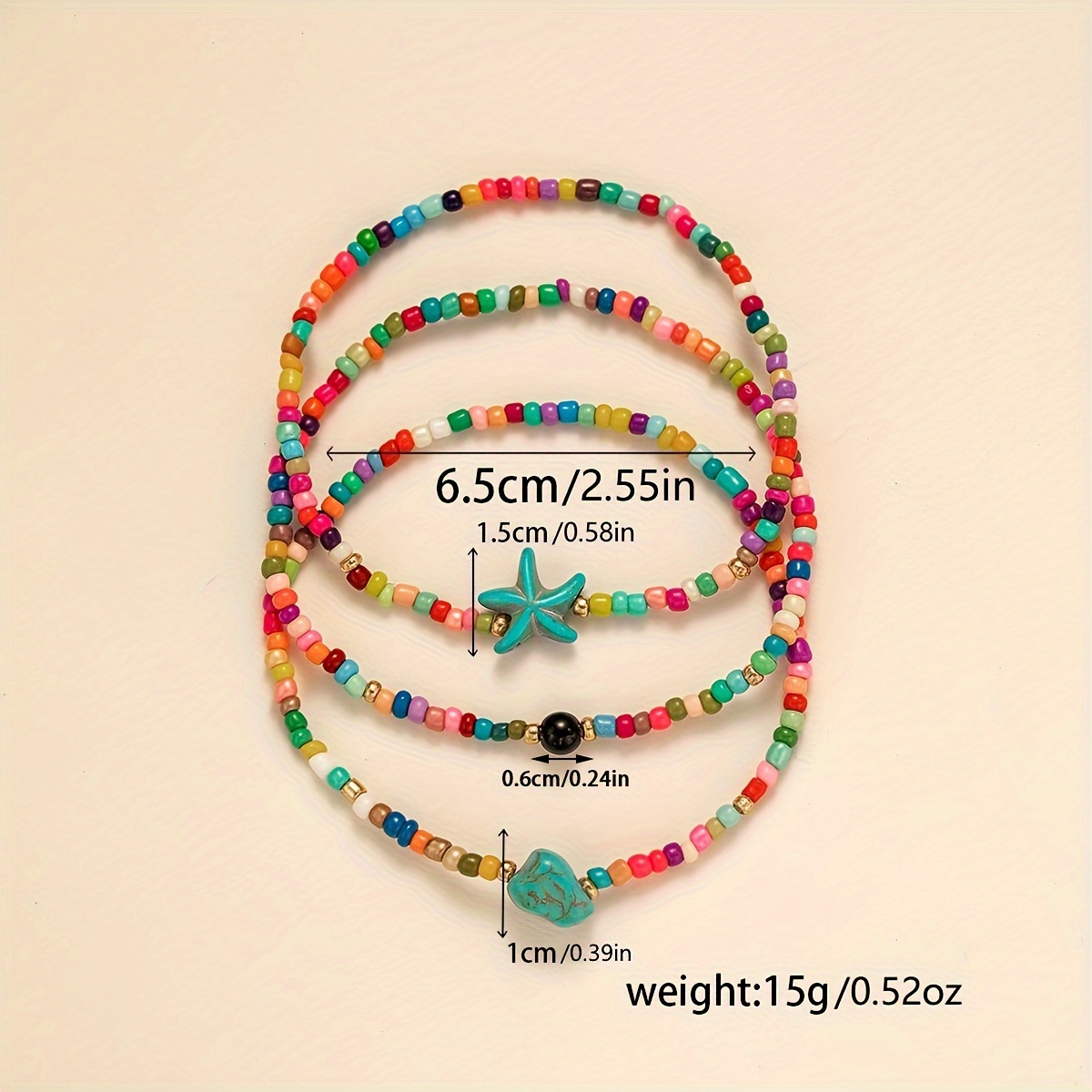 Retro Multi-layered Beach Anklet with Starfish Shell Stone Beads