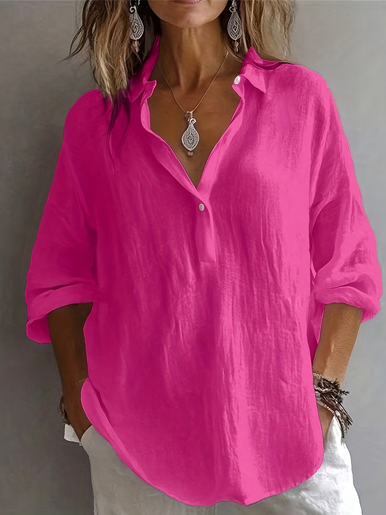 new beautiful and elegant style printed   collar long sleeved spring and autumn versatile shirt