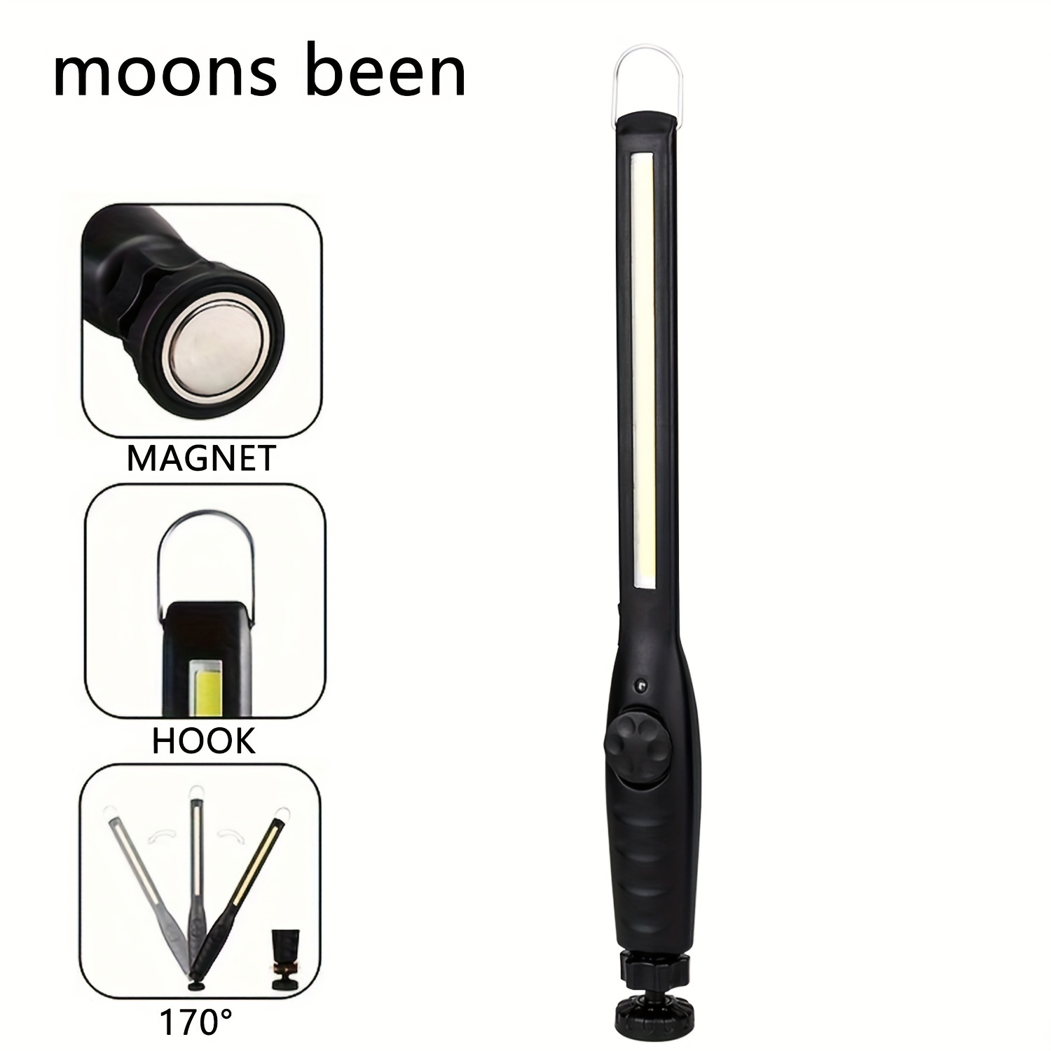 Brutally Bright 6000 Lumen LED Work Light - Magnetic Base, Rechargeable, Folding Shop Light For Mechanics