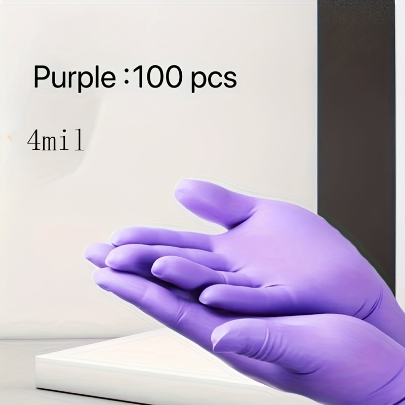 TEMU A Box Of 100pcs Containing Nitrile Gloves For Household Kitchen Dishwashing, Waterproof And Durable Cleaning Products, Household Gloves, And Cleaning Gloves 4mil