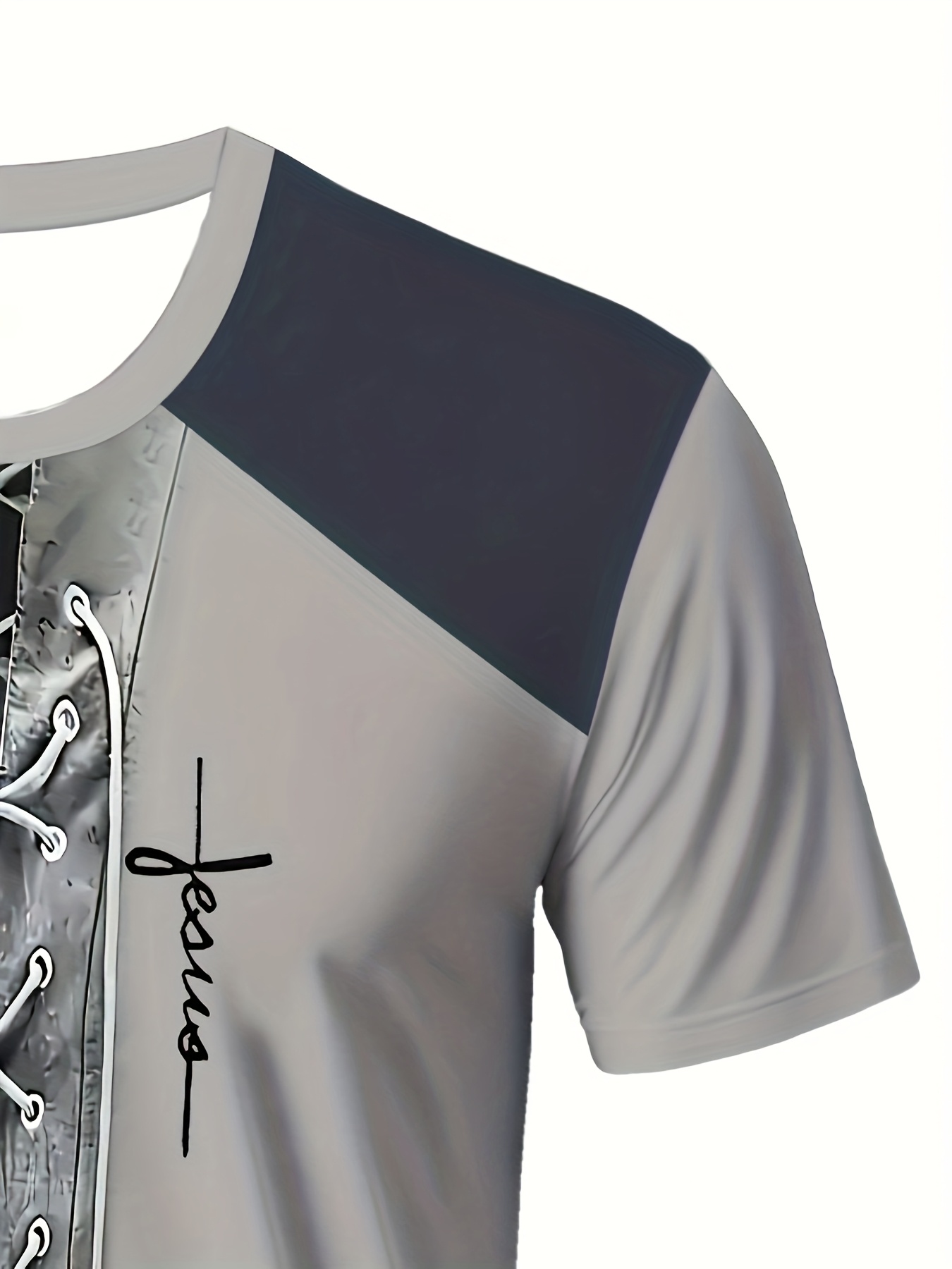 [Breathable Streetwear] Plus Size Men's Breathable Mesh 3D Print T-Shirt - Casual Street Style, Crew Neck Short Sleeve Summer Tee in Dark Green with Black & Gray Accents, Machine Washable, PLUS SIZE