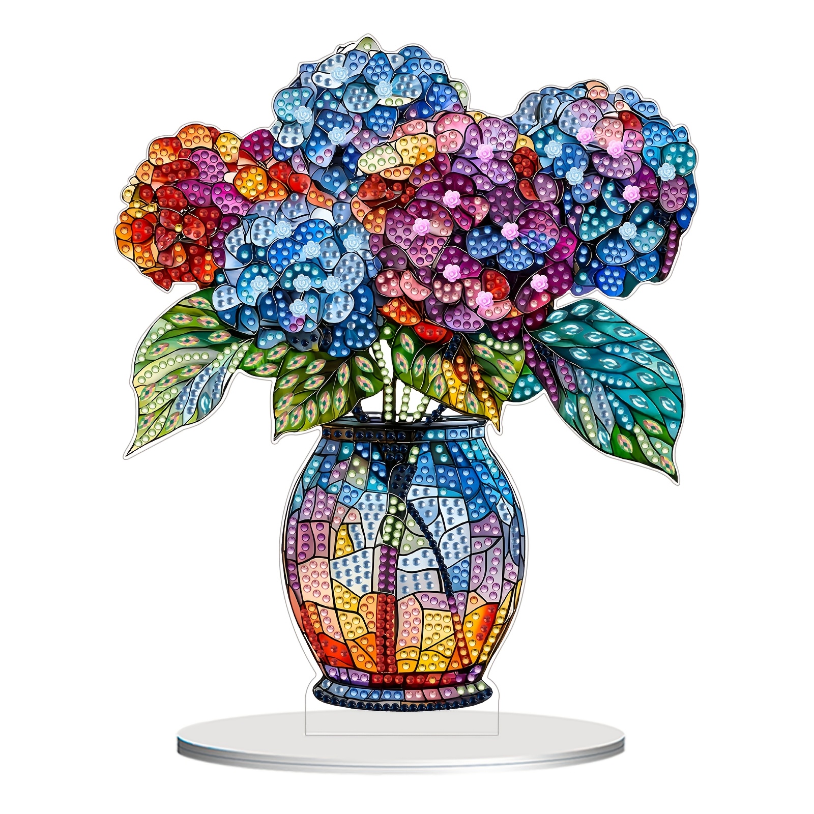 

Diy Diamond Painting Acrylic Desk Decoration Flowers In A Vase 5d Double-sided Diy Home Decoration Gift More Beautiful When Completed