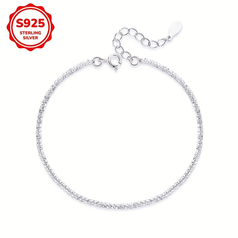 925 Pure Silvery Minimalist Thin Bracelet — Stackable Gift