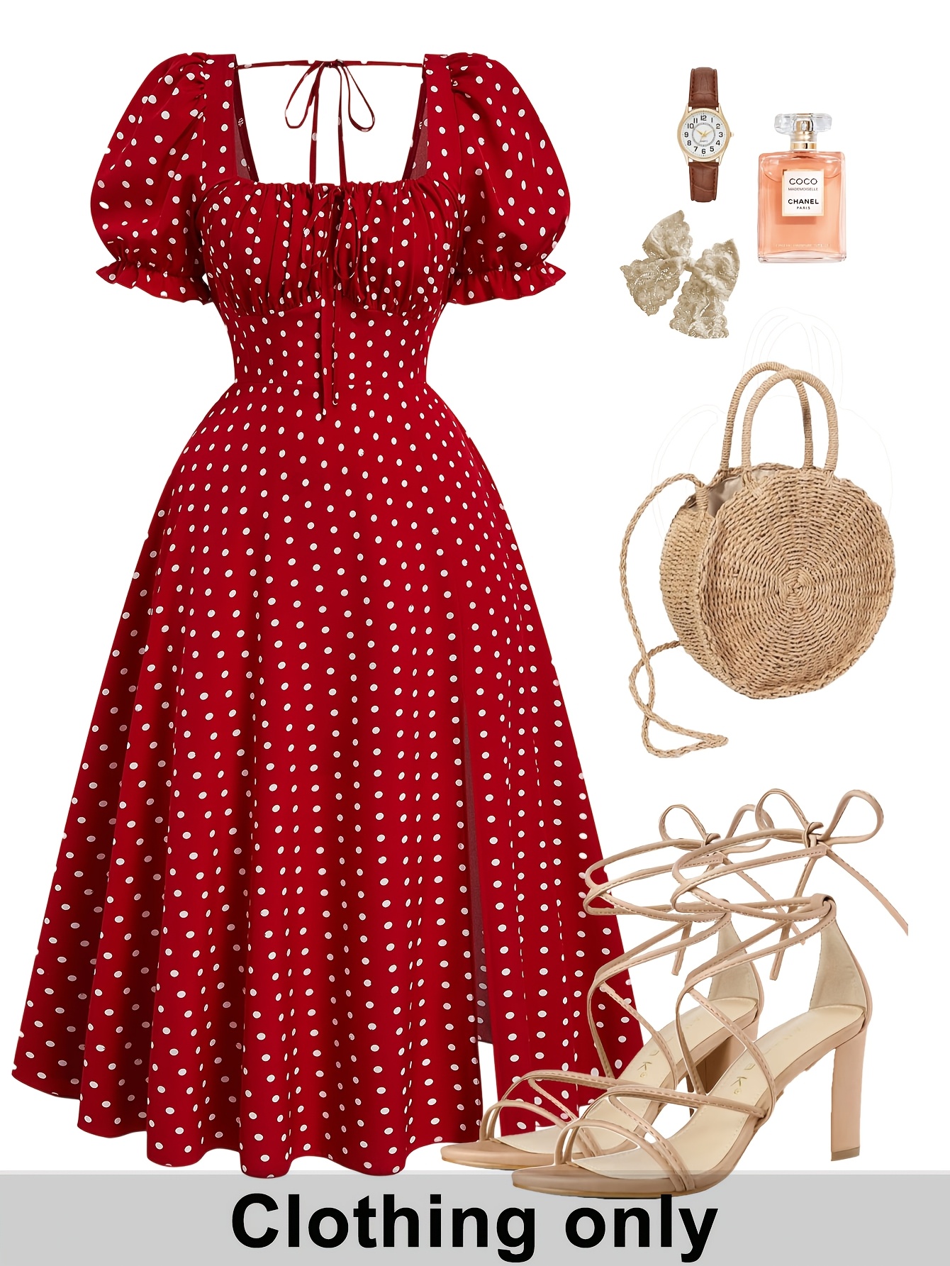 open lace back dress Shop Now Red & White One Piece Dress for Women