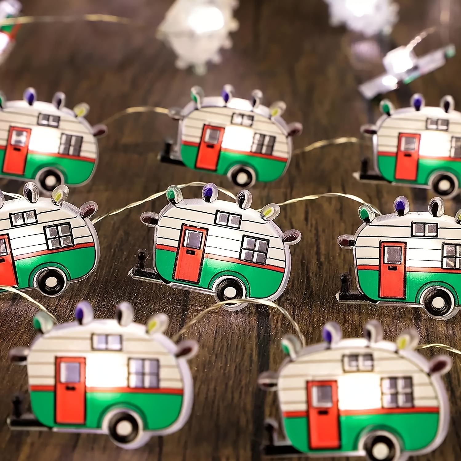 TEMU Van Shaped Led String Lights Battery Operated Fairy Lights For Indoor Room Decor, Modern Hanging Lights For Home, Kitchen, Camping & Holiday