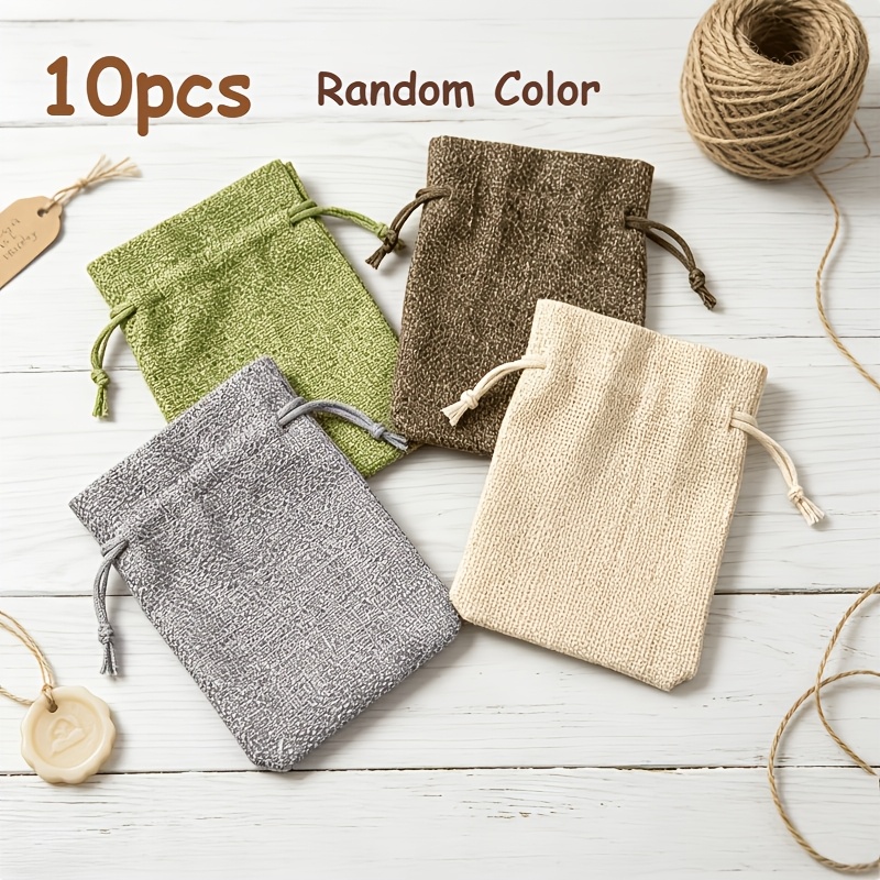 TEMU Confezione da 10 sacchetti con coulisse in tonalit� terra con coulisse compatte, piccoli sacchetti per gioielli, adatti per regali di nozze,