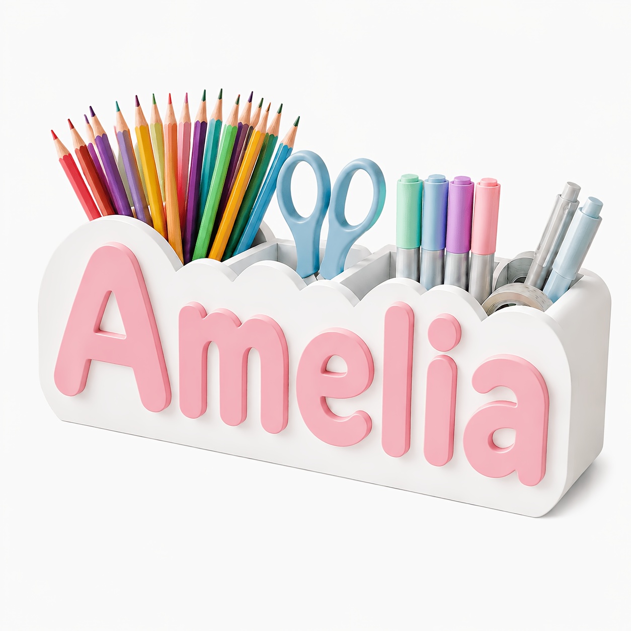 TEMU Back To School Custom Gift, Personalized Name Desk Pen Organizer, 3d Printed Pencil Holder, Custom Room Decor & Back To School Essential. Gift
