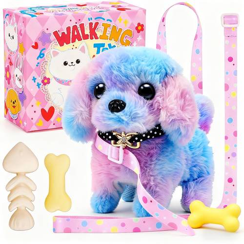 electric toy with additions realistic pet tail barking sounds leash bone bow interactive entertainment gift toy