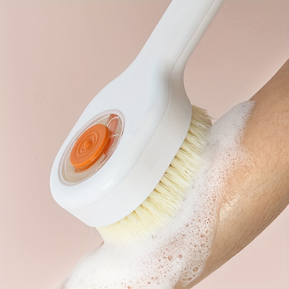liquid bath brush press bath brush unisex long handle bath brush soft bristle back scrubbing brush to ask for help bathing artifact details 5