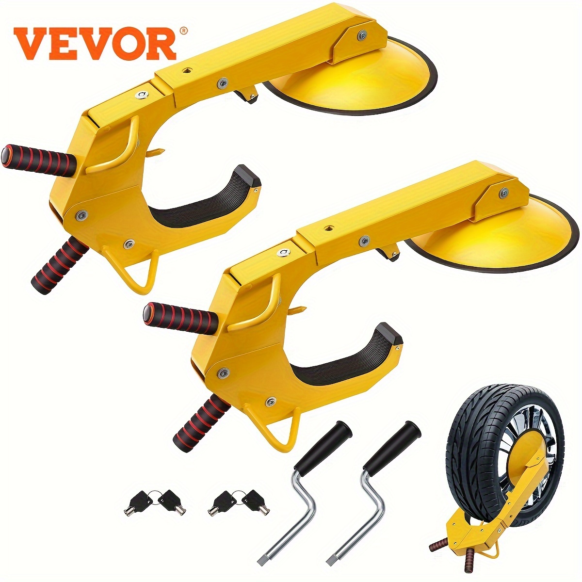 

Vevor Wheel Lock Clamp, 2-pack Trailer Wheel Lock, Heavy-duty Anti Theft Tire Lock, Adjustable Tire Boot Lock, Trailer Wheel Locks For Rv Trailers, Cars, Trucks, Suvs