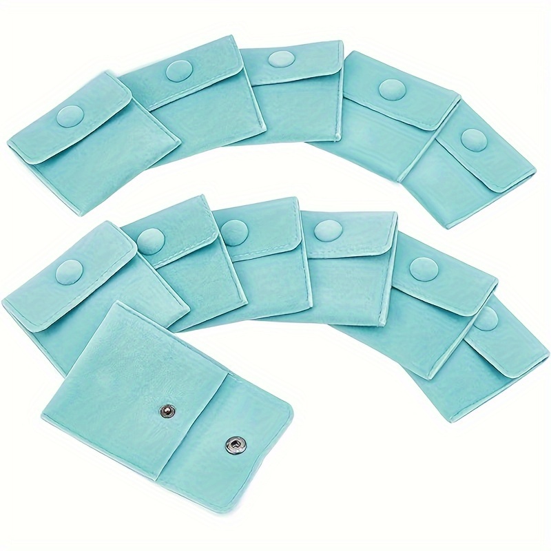 

12pcs Velvet Jewelry Pouches With Snap Button, Turquoise Jewelry Storage Gift Bags For Traveling Rings, Bracelets, Necklaces, Earrings, Watches Retail Supplies