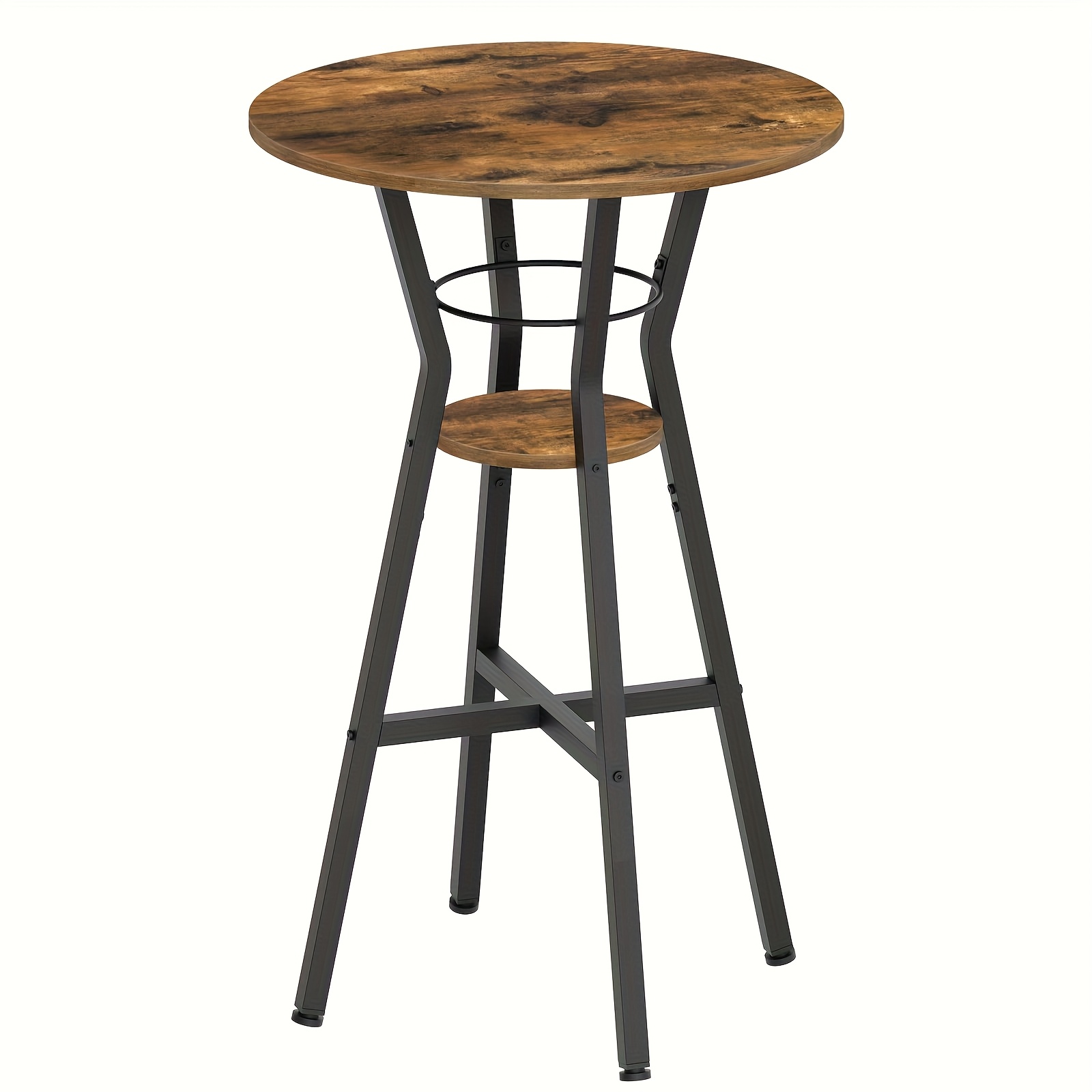 Round Bar Table, Double-layer Cylindrical Bar Table, High-leg Cocktail Table, Suitable For Kitchens, Living Rooms, Offices, And Small Bars
