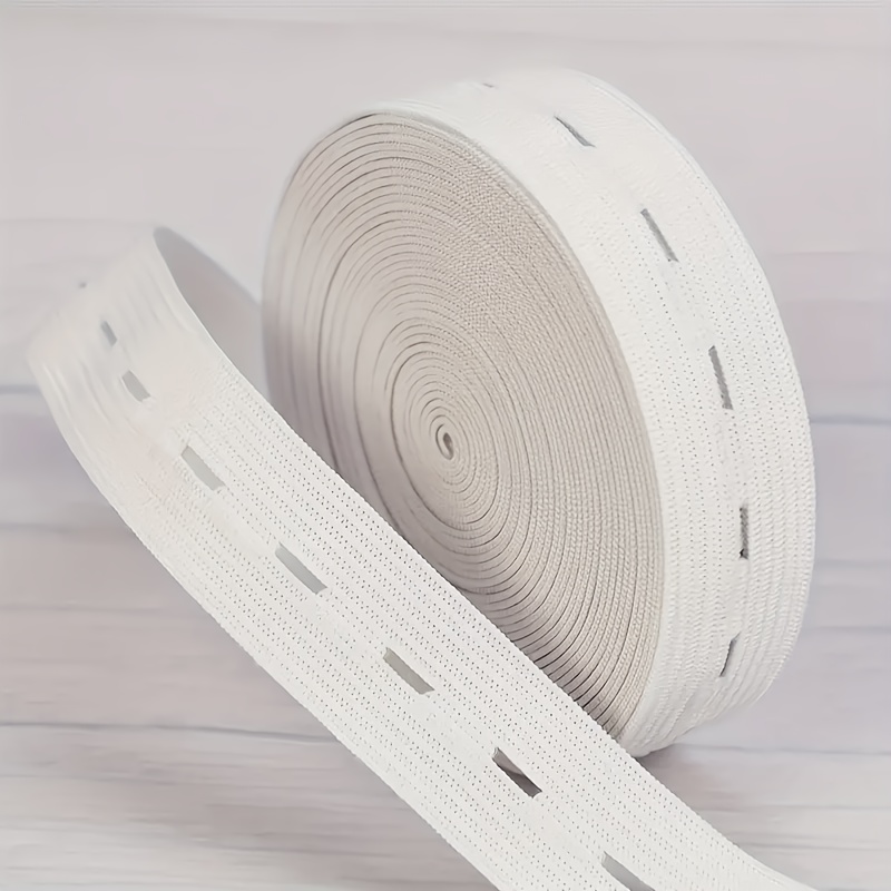 

16.4ft White Hole Belt - Adjustable Woven Mesh Stretch Tape With Regular Holes For Diy Sewing & Garment Accessories, Organizer Band, For Sewing