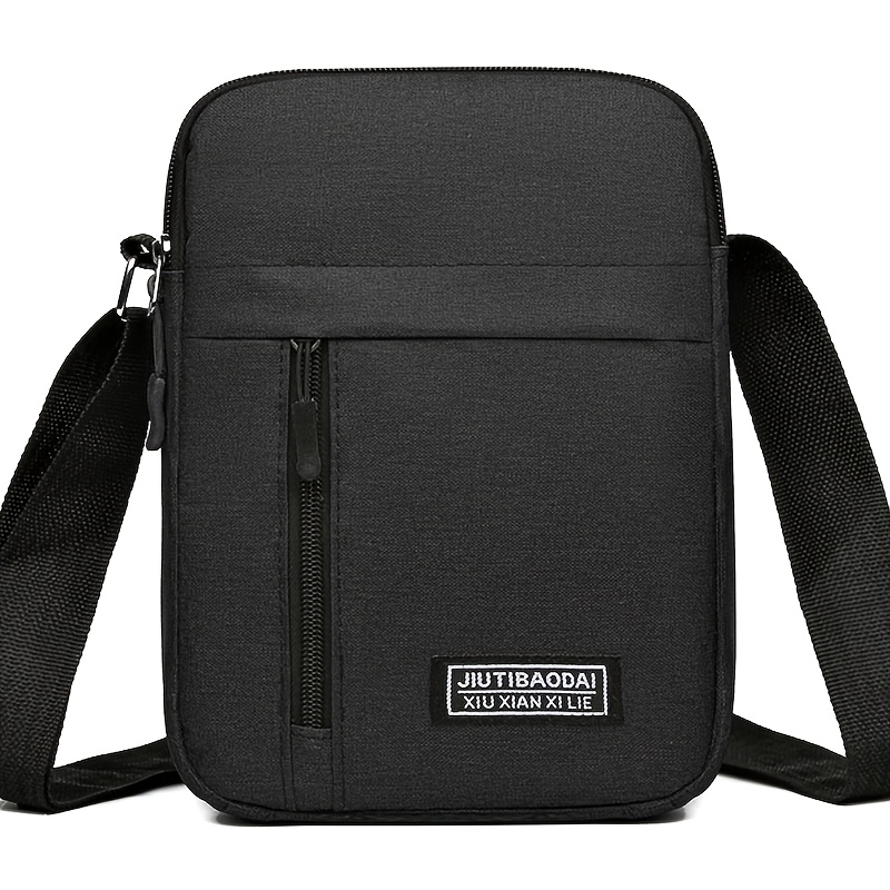 TEMU Men' Men's Casual Shoulder Business Crossbody Bag Oxford Cloth Handbag Vertical Shoulder Backpack [zipper Random]