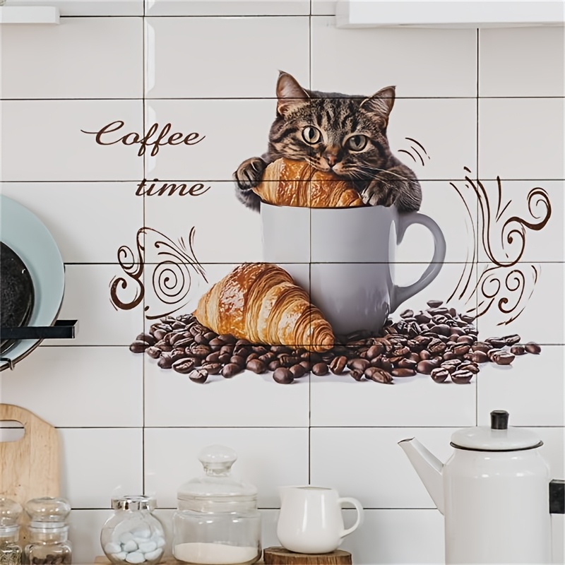 Cat & Wall Decal - Animal-themed, Colors For Restaurants And Cafes