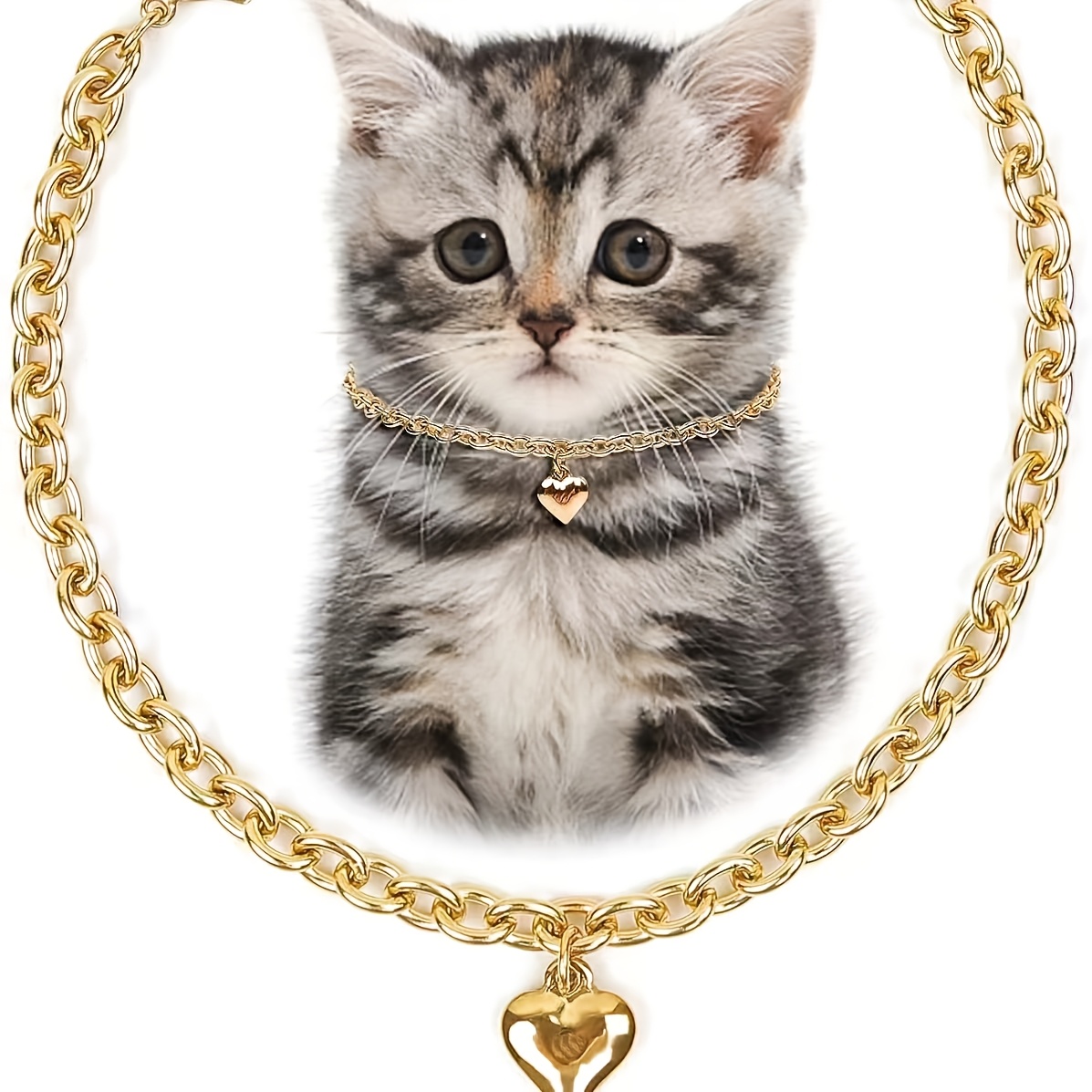 

Adjustable -shaped Collar Necklace For Cats And Small Dogs, , Cat Collar Chain