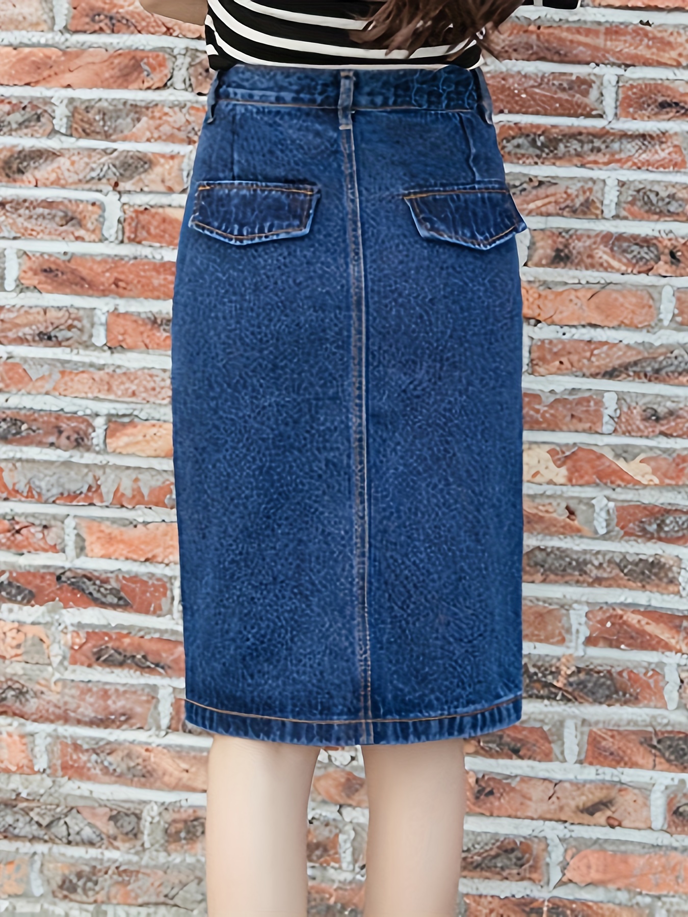 women's high waisted vintage denim a line skirt non stretch