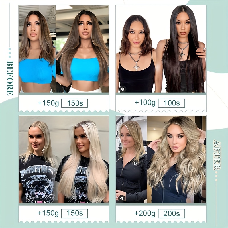 elastic linkdouble drawn human hair extensions     beads   hair extensions 50g pack 100 human hair details 5