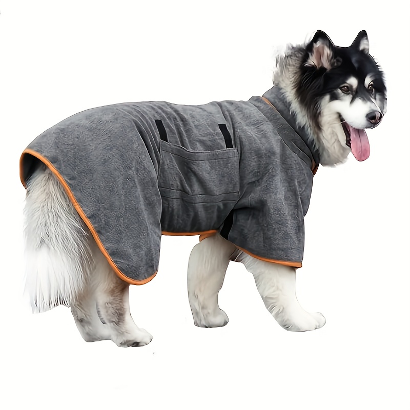 

1pc Dog Bathrobe Towel With , Adjustable Collar And Waist, Quick-dry Absorbent, Polyester Material For Dogs