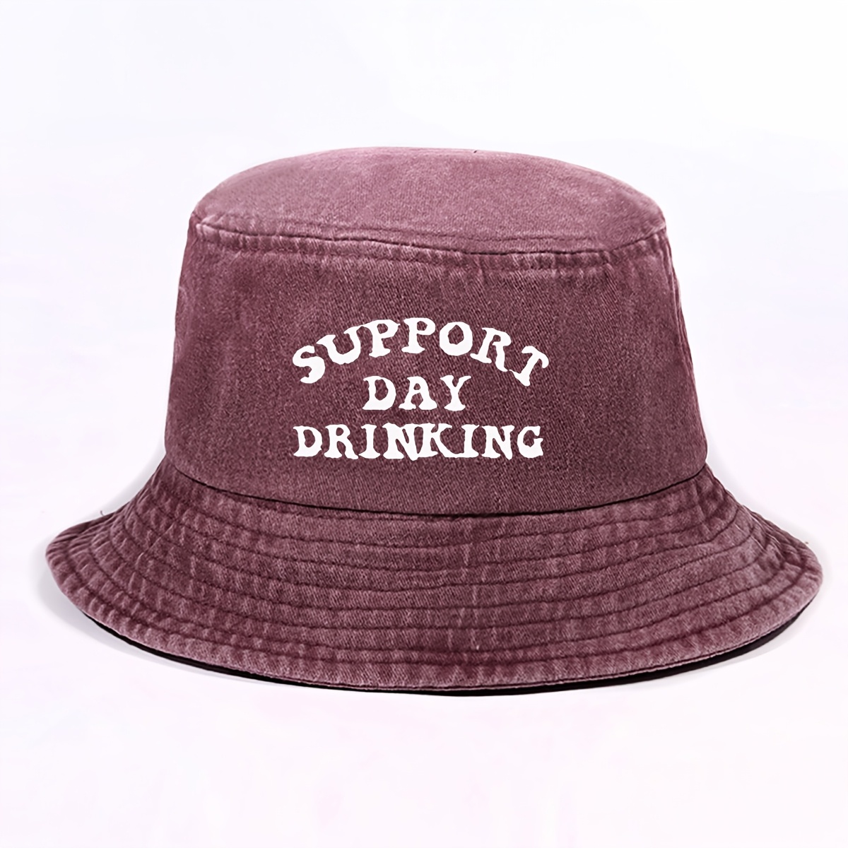 1pc" Support " Printed Washed Fisherman Hat - Quick-dry Fabric, Unisex Casual Bucket Hat For Outdoor, Parties & Holidays( Easter, , Graduation)