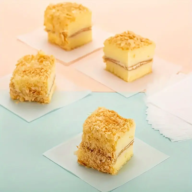 100 pack non stick waterproof oilproof butcher paper squares grade for burger patty separating baking bbq cake freezing candy wrapping holiday use versatile kitchen essentials cake wrapping nonstick surface material hamburger Product details 3
