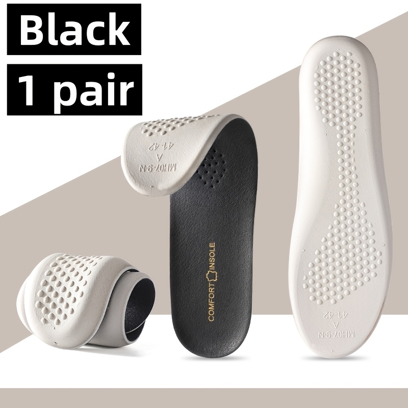 TEMU 1 Pair Of Summer Cowhide Latex Shoe Insoles, Unisex For Daily Use, Office Work, Standing, Walking, Sports, Running, Comfortable, Casual,