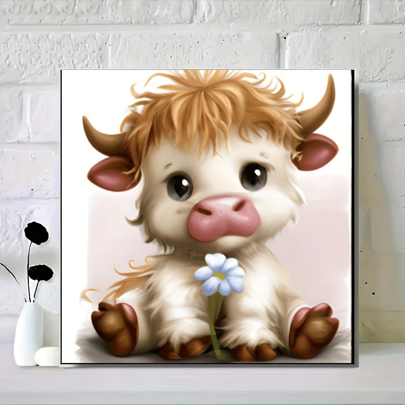 

Diamond Art Painting Kit - Adorable Little Cow Diamond Mosaic 5d Diy Cross Stitch Kit Diamond Art Bedroom Living Room Home Decor