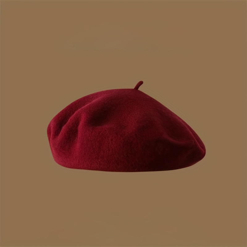 TEMU Christmas Autumn Winter Vintage Beret Hat Women's French Red Beige Black Dark Green Painter Hat Beret British Style Atmosphere Hat Winter Outfit