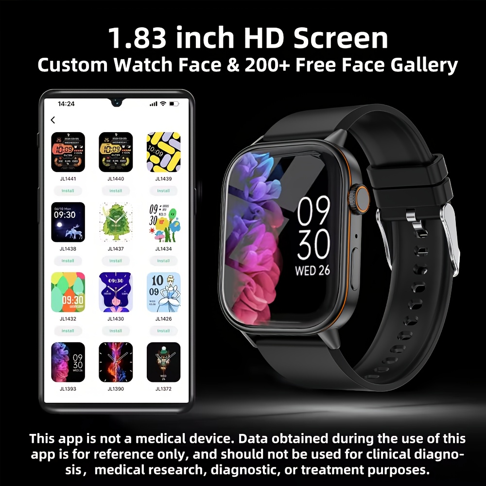 LONZERUI Smart Watch with GPS, Compass, and Monitoring - 5.11cm Display, Battery, IP68, 100+ Sports Modes, Call & SMS Reminders, Silicone Strap, Ideal Gift for Fitness Enthusiasts, Fitness Tracker|Sporty Design|IP6