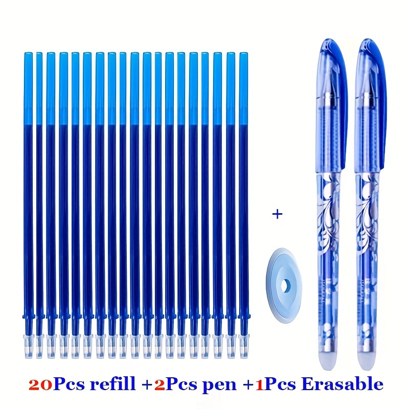 

23pcs Erasable Pen Set Washable Handle Black Bluered Ink Writing Gel Pen Refill Rods For School Office Stationery Supplies
