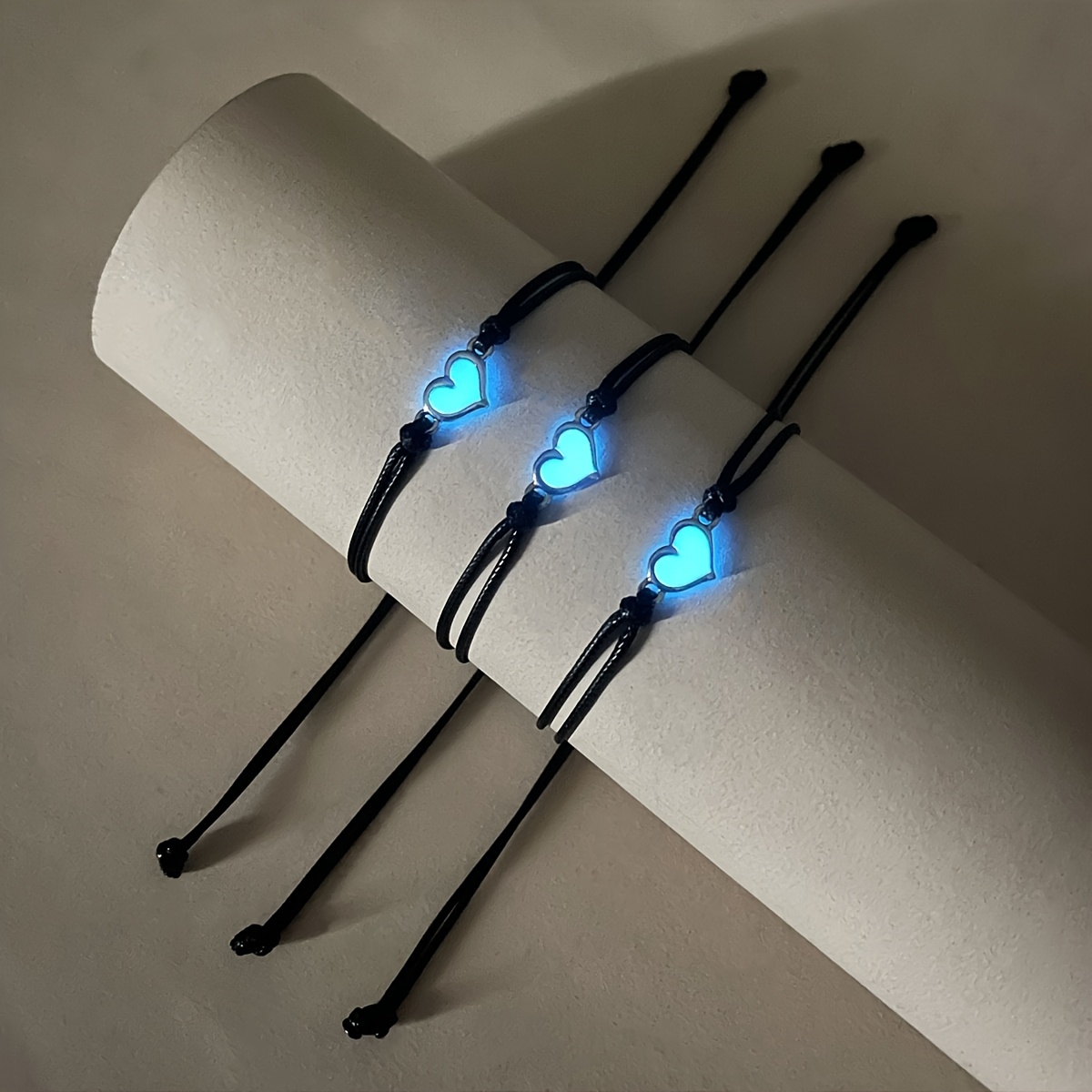 TEMU 3 piezas/juego de pulsera para mujer con forma de de melocotón pequeño que en , de cuerda tejida a