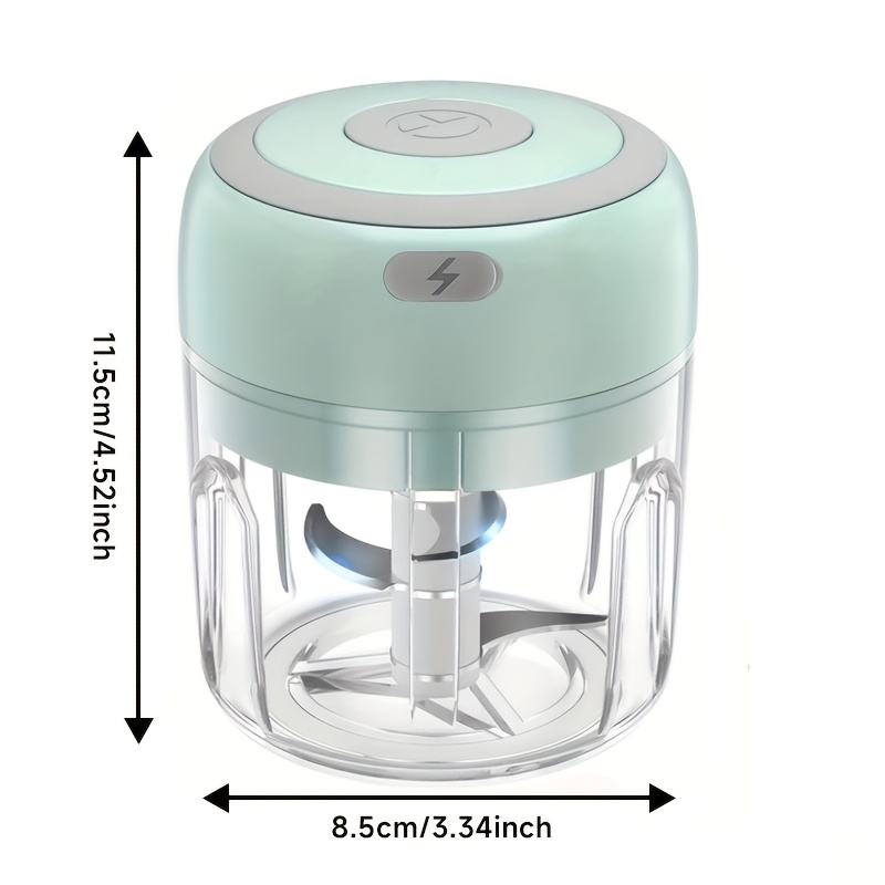 1 procesador de alimentos multifuncional de alta potencia | Carga inalámbrica USB, mezcla/ picar rápidamente carne/ajo/verduras/alimentos para bebés, vaso de calidad alimentaria, bloqueo de seguridad para niños, ideal para cocina y camping - Imagen 3