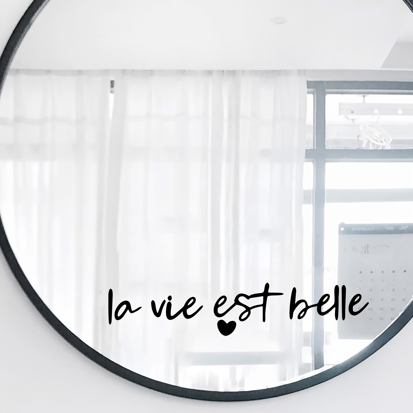 Image of Beautiful Car Stickers Makeup Mirror Dressing Bathroom Mirror Stickers Inspirational Text Stickers French Style Door Window Wall Decoration Stickers