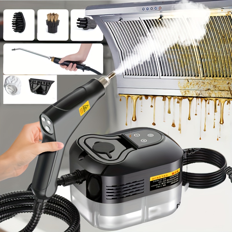 1pc limpiador de vapor portátil de   con   y presurizado, juego de máquina de limpieza con cepillo para cocina, muebles, baño y coche
