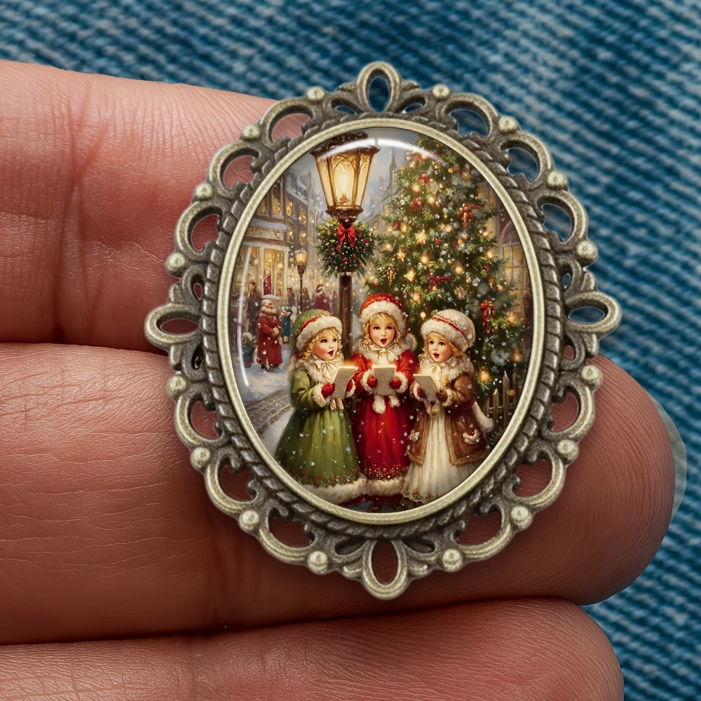 TEMU Exquisito broche de Navidad a , para combinar con cualquier suéter y como un lindo regalo