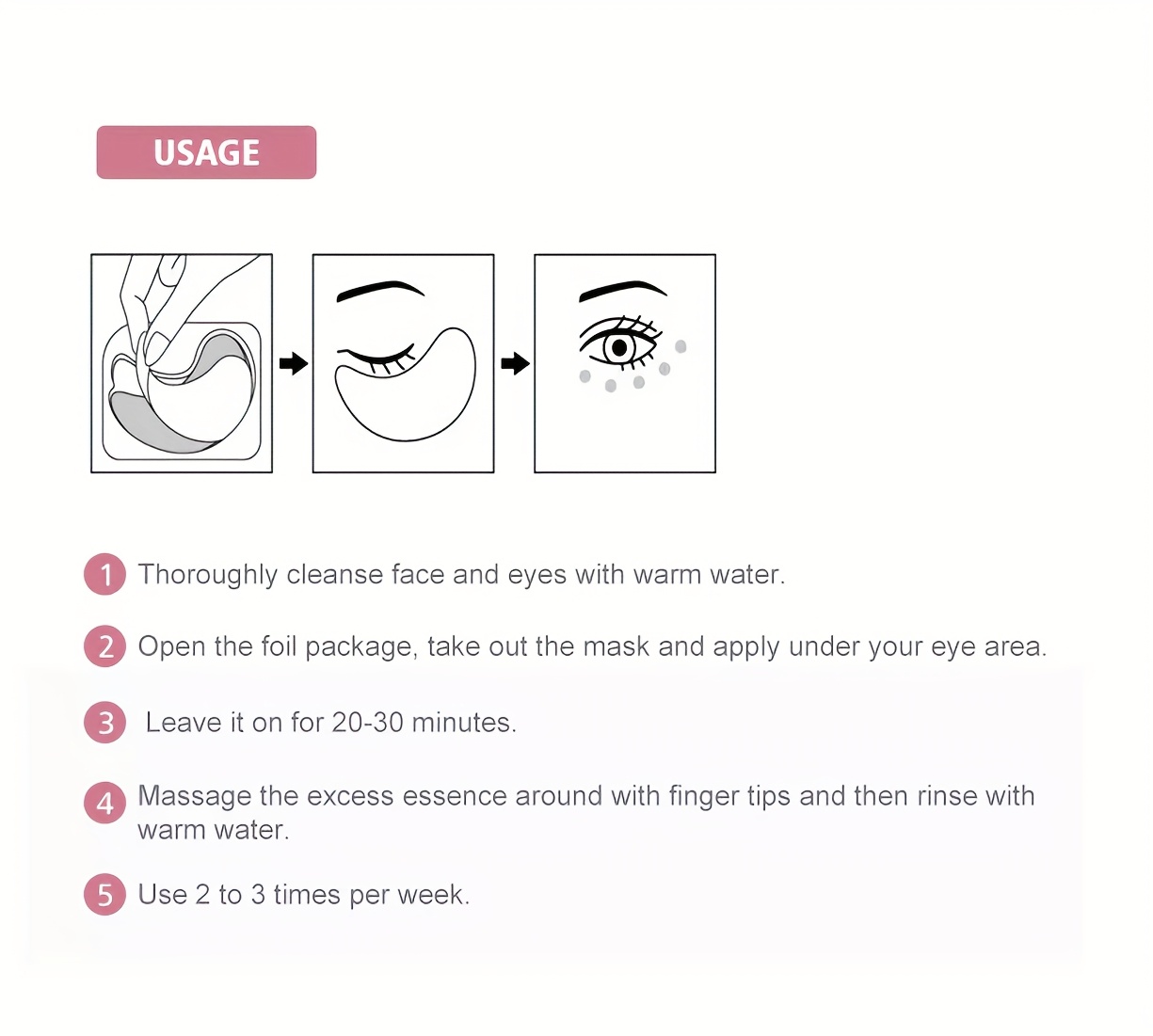 Hydrating Pink Under Eye Mask Hydrogel Moisturizing Under Eye Patches for Women And Men