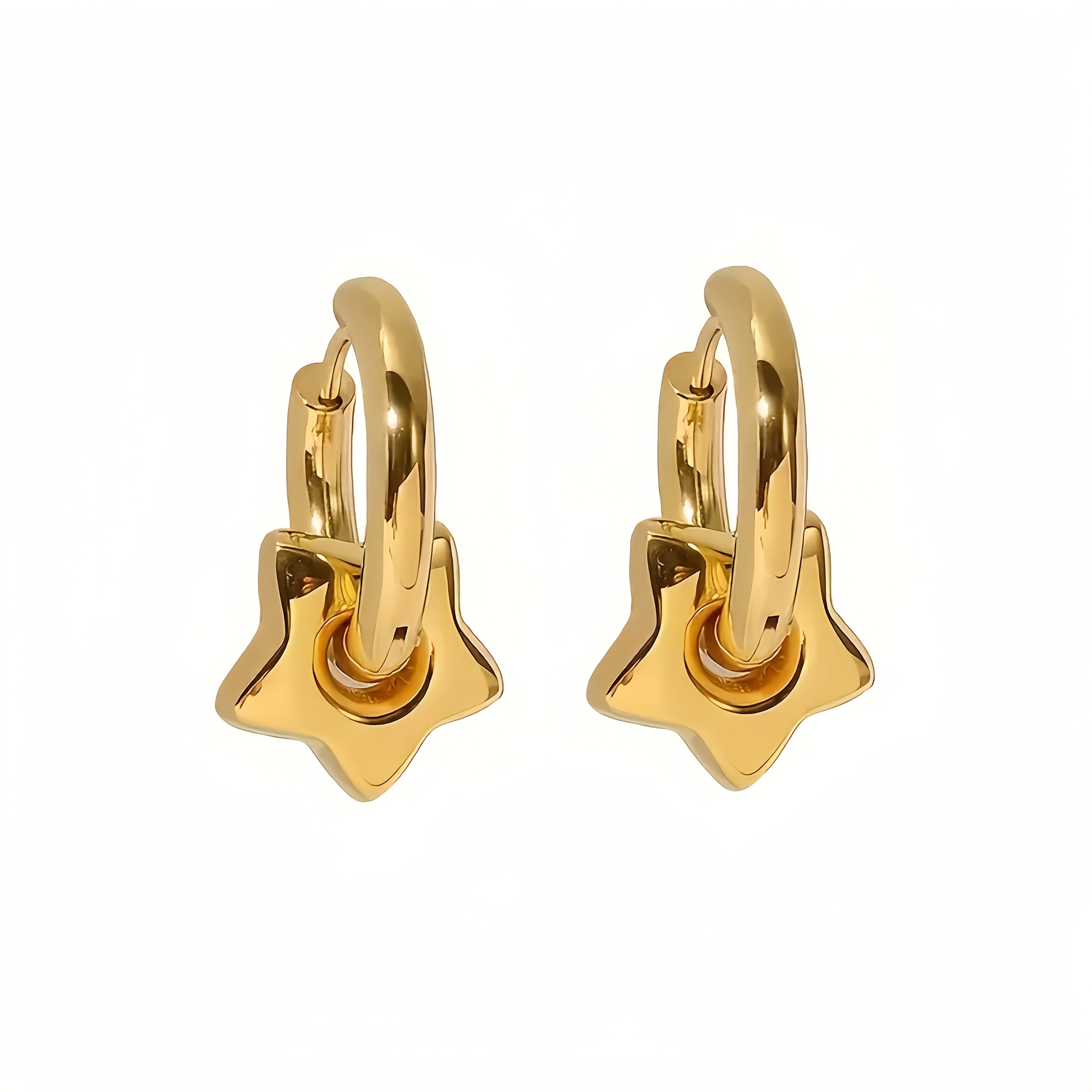 TEMU Low- Thick Stainless Steel Geometric Earrings Screw Twisted Matte Statement Earrings 18k Electroplated Jewelry