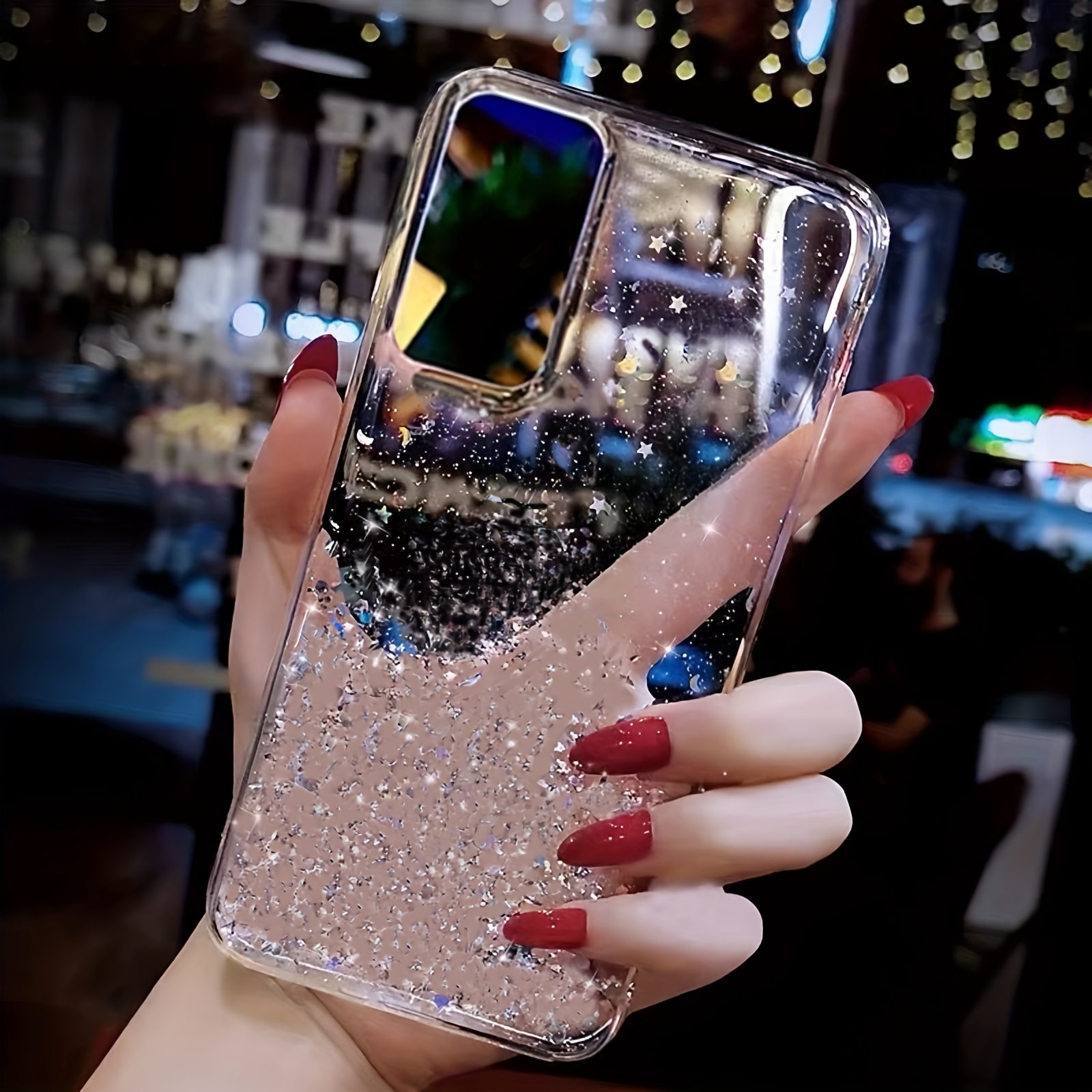 TEMU para Teléfono - Ins Fashion Clásica de Lujo, Estilo Niña, Cielo Estrellado, Epoxi con , Cobertura Total, Anti-Caída, para SAMSUNG GALAXY