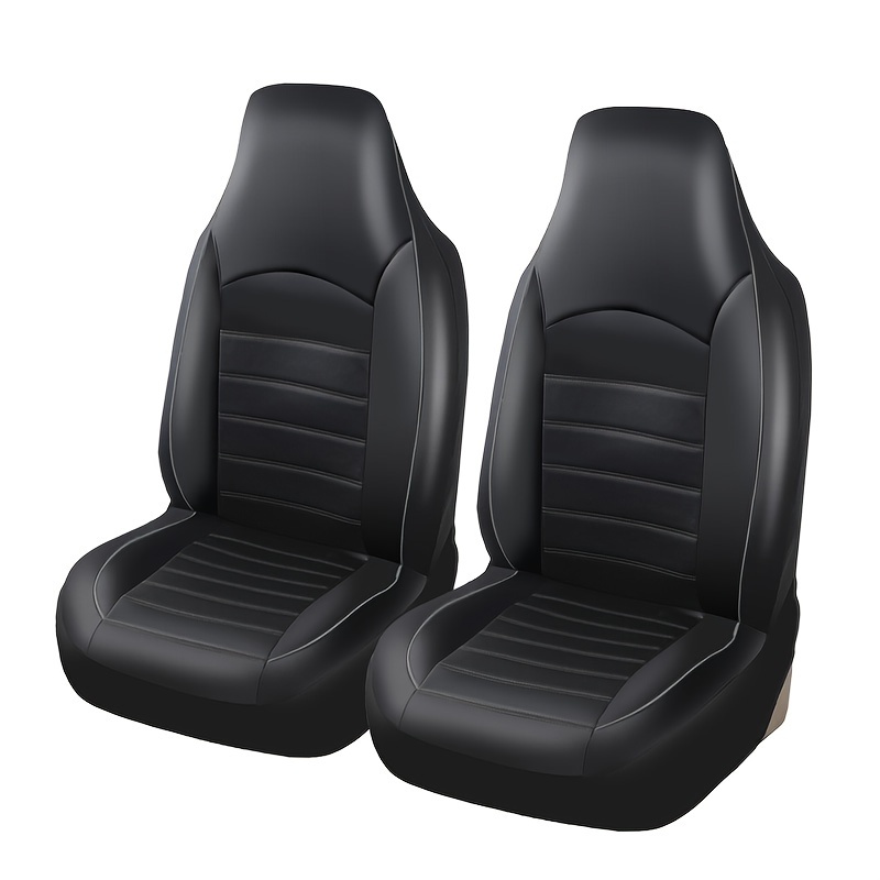 Image of Universal Pu Leather Car Seat Covers High Back Bucket Seat Cover Set For Most Cars, Trucks, Suvs, And , Auto Seat Covers, Christmas Gifts