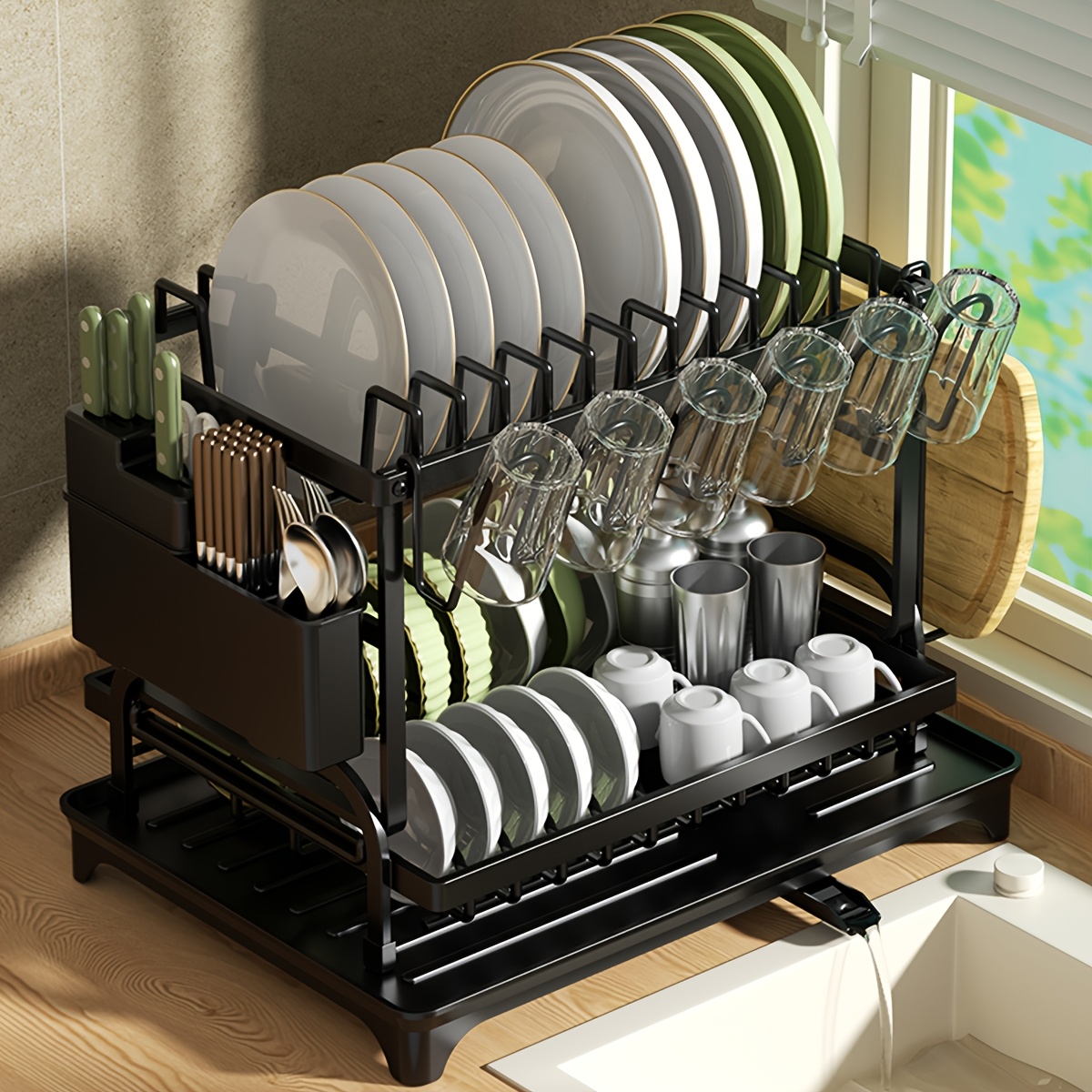 carbon steel tier dish drying rack tray foldable metal Temu