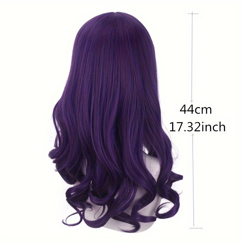 Synthetic Anime Cosplay Wig Woman Halloween Deep Purple - Temu